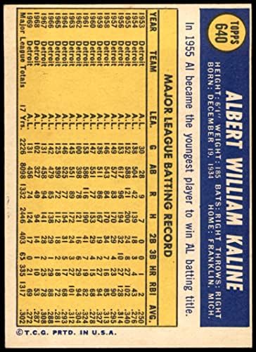 1970 Topps 640 Al Kaline Detroit Tigers Tigers