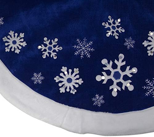 48 חצאית עץ חג המולד של פתית שלג כחולה עם חצאית עם פרווה פו