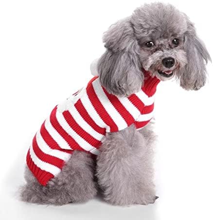 קלאסי אדום פס חג המולד סוודר לכלבים קטנים חתולי חורף חם סוודר בית ספר סגנון חולצה תלבושות בגדים