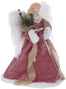 טופר עץ מלאך עם קישוט לקישוט דמות חג המולד של גרלנד