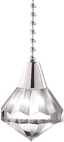 טירריטו מאוורר תקרת שרשראות משיכה קישוט, תליון ליהלום מוברש מנורת תליון משוך עם שרשרת ניקל בגודל 12 אינץ