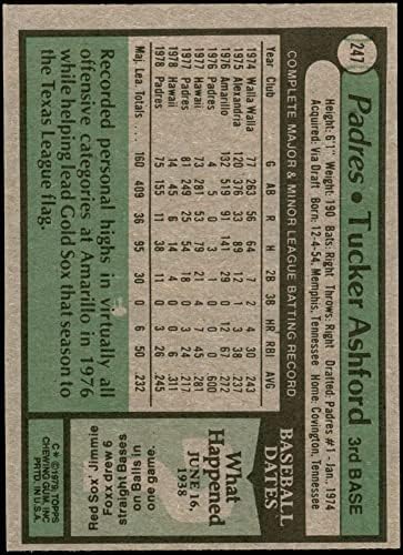 1979 Topps 247 טאקר אשפורד סן דייגו פדרס VG/Ex Padres