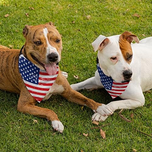 צווארון בנדנה של דגל מחמד אמריקאי - צווארון צעיף דגל ארהב - כלב פטריוט בנדנה