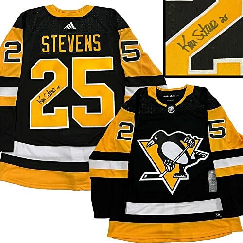 קווין סטיבנס החתום על פיטסבורג פינגווינים שחור אדידס פרו ג'רזי - גופיות NHL עם חתימה