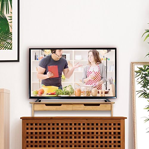 Choice Choice's Prosumer Bamboo TV Swivel Stand לטלוויזיה LED/LCD, משטח בסיס בגודל 21 אינץ '-Black