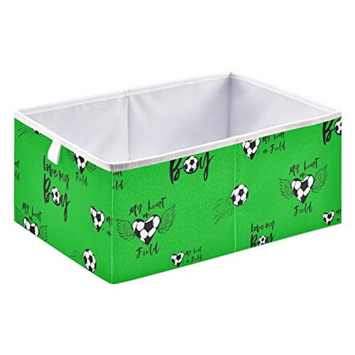 כדורגל כדורגל ירוק קוביית אחסון סל מתקפל אחסון קוביות עמיד למים צעצוע סל עבור קוביית ארגונית פחי