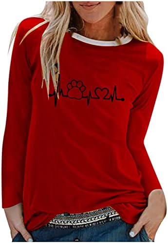 2023 בגדים אופנת שרוול ארוך צוות צוואר כותנה בראנץ 'גרפי חולצה עליונה לנשים חולצת סתיו קיץ H4 H4
