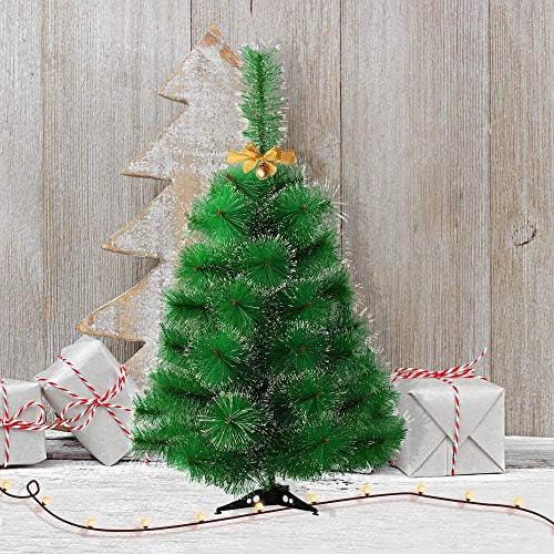 עץ חג המולד המלאכותי המלאכותי עץ חג המולד עם מעמד פלסטיק, מחטי אורן ירוקות עם אפקט שלג