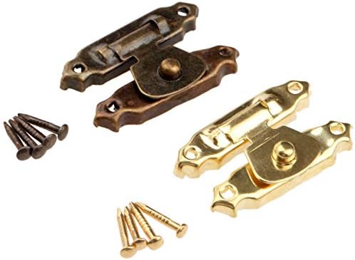 נעילת HASP בטיחותית 5 יחידות ברונזה עתיקה/מנעול ברזל זהב דקורטיביים תפס תפס וו עץ תכשיטים מנעול עם ברגים