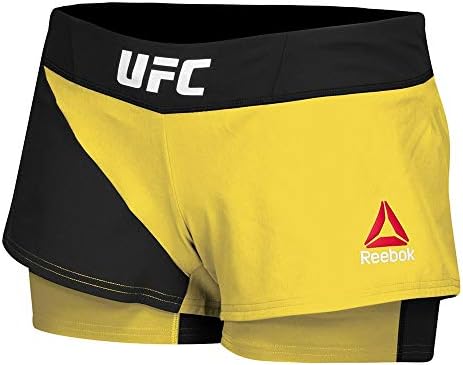 Reebok UFC Crossfit לנשים אוקטגון צהוב Speedwick מכנסיים קצרים