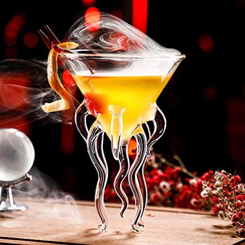 2 PCS תמנון זכוכית מרטיני מרטיני כוסות כוסות כוסות שתייה ברגל רגל כלים מתנה כוסית למסיבה ביתית אירועים