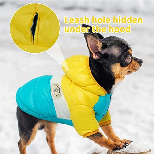 מעיל חורף כלב פואמי, ז'קט נפיח גורים מחמד מחמד מחמד חם אפוד שלג חמוד אטום רוח כלב בגדים כלבים