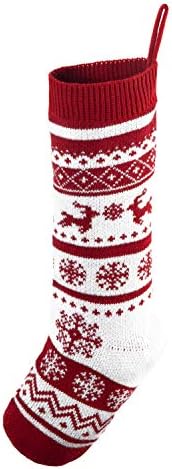 ג'וין 6 חבילה 18 גרבי חג מולד סרוגים, גרבי חג המולד של חוט כפרי גדול לקישוטים לחג משפחתי