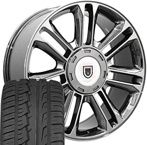 OE Wheels LLC 22 אינץ 'חישוקים מתאימים לשברולט סילברדו טאהו סיירה יוקון אסקאלדה CA83 כרום 22x9 RIM