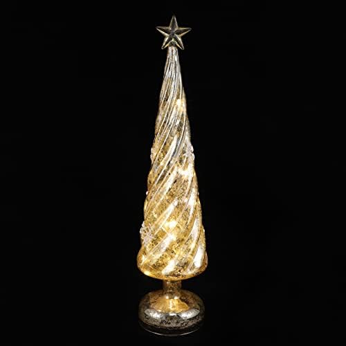 קישוטי לידה לוקסיני קישוטי זכוכית עץ חג המולד שולחן חג המולד זהב עץ חג המולד מדליק עץ זכוכית עץ עץ חג המולד