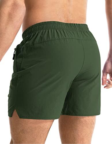 מכנסי חדר כושר לגברים של AOLESY 5 אימון יבש מהיר מפעיל מכנסיים קצרים עם כיסי רוכסן מכנסיים אתלטים ספורט קל משקל