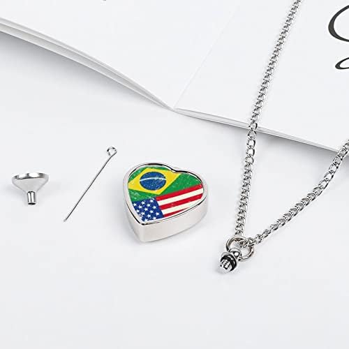 ברזיל וארה ' ב דגל מודפס לחיות מחמד כד שרשרת עבור אפר לב שריפת גופות תכשיטי זיכרון תליון אפר מחזיק