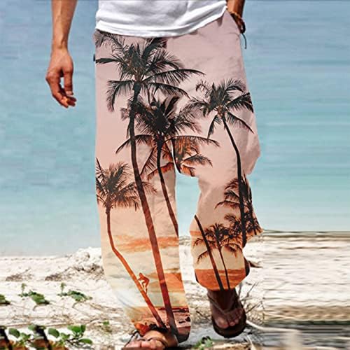 Eoeioa Mens עצמאות יום רחב מכנסי רגליים קיץ כיסים רחבים מכנסי טרקלין 4 ביולי מכנסי טרנינג מכנסיים ארוכים פטריוטיים