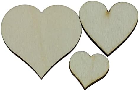 100 חתיכה ריק גמור מעורב גודל לב צורת עץ קישוטים עבור עשה זאת בעצמך חתונה תליית תגים