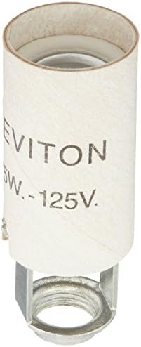 לויטון 20025 מנורת בסיס מקשה אחת ללא מפתח ליבון מזוגג פורצלן מנורה, לבן