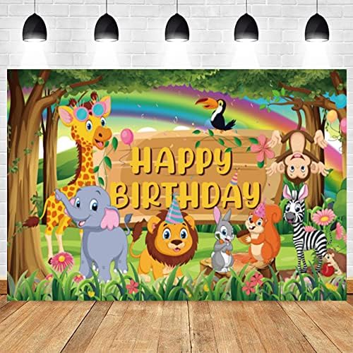 ג ' ונגל חיות מסיבת רקע, ספארי נושא יום הולדת רקע גדול וודלנד תא צילום רקע קישוט לילדים פראי