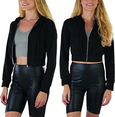Tobeinstyle's Welor Terry Terry Active Created Zip-Up עם מכסה המנוע