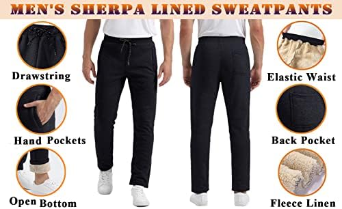 מכנסי טרניעה אתלטים של Kefitevd Sherpa מרופדים מכנסי טרנינג אתלט