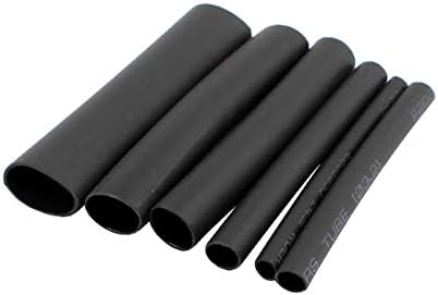 חדש LON0167 100 יחידות קיר כפול קיר דבק מרופד חום מכווץ צינורות שרוול שרוול מבחר שחור (100 יח '