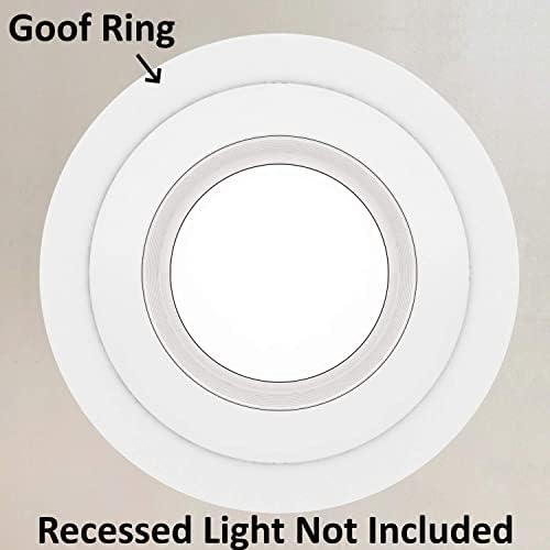 12 חבילה מבריק לבן לפשל לקצץ טבעת עבור 4 אינץ שקוע יכול תאורה למטה אור, קוטר חיצוני 6.7 סנטימטרים, פנימי