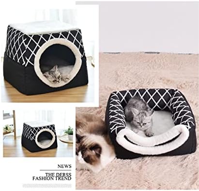 עצמי התחממות חתול מיטת מיטת מערת סגור כלב חתול בית-מחצלת כרית מיטת בית 2 עבור גור חתול מחמד אספקת
