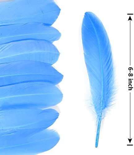 120 יחידות שמיים כחול אווז נוצות טבעי בתפזורת 6-8 אינץ 15-20 סמ עבור מלאכות עשה זאת בעצמך קוספליי מסיבת