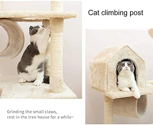 חתול עץ גרוד חתול מגדל חתול קן חתול עץ משולב חתול קפיצות פלטפורמת סיסל חתול שריטה טור עמיד ועמיד חתול