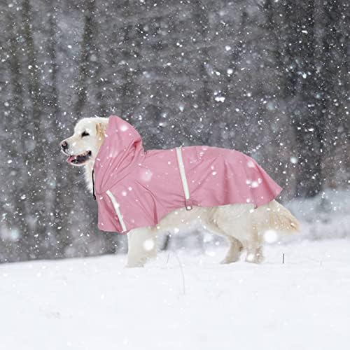 מעיל גשם של כלב גשם מעיל פונצ'ו עם רצועת רפלקטיבית בטיחותית, ז'קט גשם אטום למים עם חור רצועה של מכסה