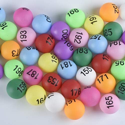 כדורי הגרלה של Nuobesty 100 PCS כדורי בינגו צבעוניים צבעוניים 1-100 מספר הגרלה כדורי בידור משחק לבידור לקישוט