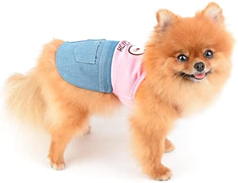 נערות קטנות בתשלום שמלת ג'ינס כלב שמלת אביב קיץ שמות קריקטורה מצוירת בגדי גור נוחים רכים נוחים חמודים חתולי