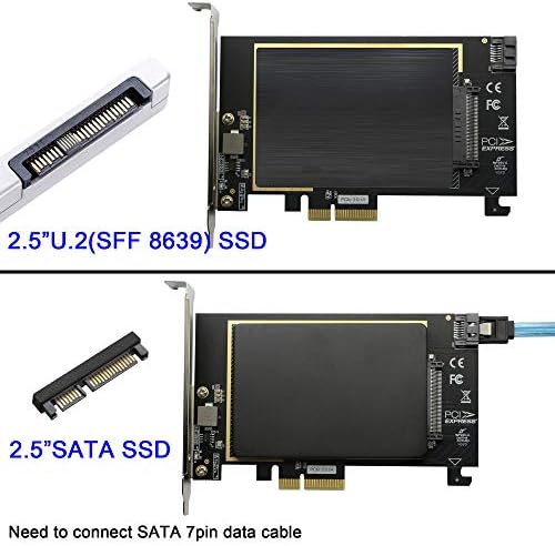 U.2 לכרטיס הרחבה של PCIE ， SFF 8639 ל- PCIE 3.0 X4 כרטיס RISER, PCI-E 3.0 X4 מתאם SATA, עבור 2.5 U.2