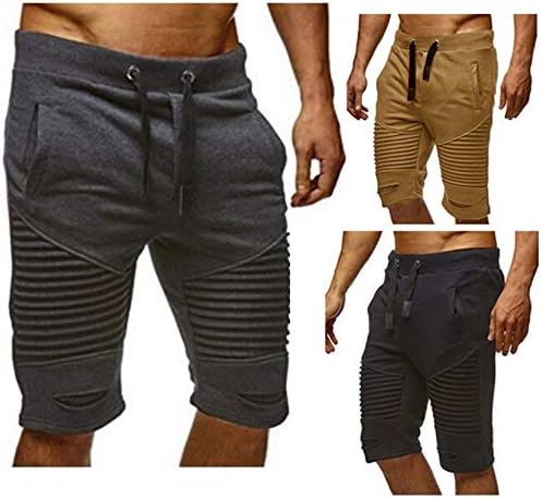 גברים כושר אימון מהיר יבש קצר מכנסיים פיתוח גוף הרמת משקולות אימון מכנסי ריצה עם כיסים