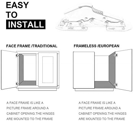 צירי דלת ארון 4-חבילות, צירי ריהוט קלים מסוג התקנה קלה צירים מקופלים עבור דלת ארון ארון חלונות המגירה