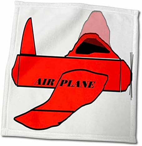 3drose Florene Childrens Art II - מטוס אדום עם מטוס בשחור - מגבות