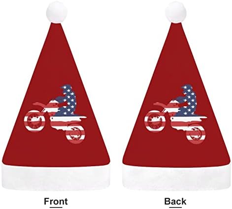 ארהב דגל אופני עפר מוטוקרוס מצחיק חג המולד כובע יוניסקס סנטה כובע חם חג המולד כפת כובעי למבוגרים ילד