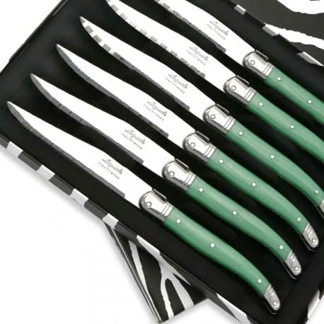 סט של 6 סכיני סטייק לגיול שרירי בטן ירוקים-ישירות מצרפת