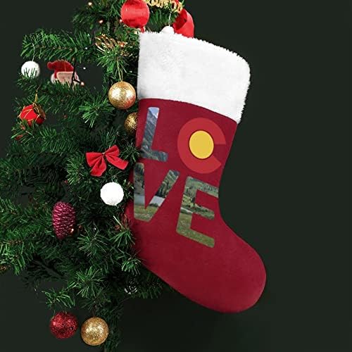 אהבה קולורדו גרב גרביים תלויים מדפיסים קישוטי אח עץ חג המולד