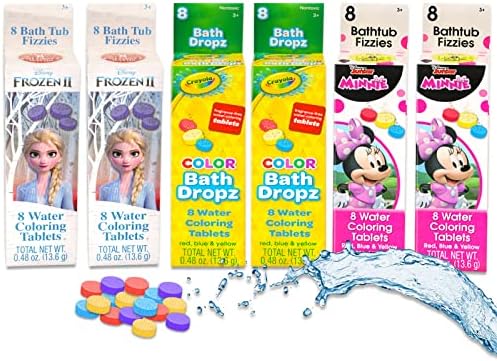 6 חבילה אמבט פיזיז עבור בנות - אמבטיה צעצועי צרור עם 6 אמבטיה טיפות סטים שמציעה מיני מאוס, קפוא, ו קרייולה