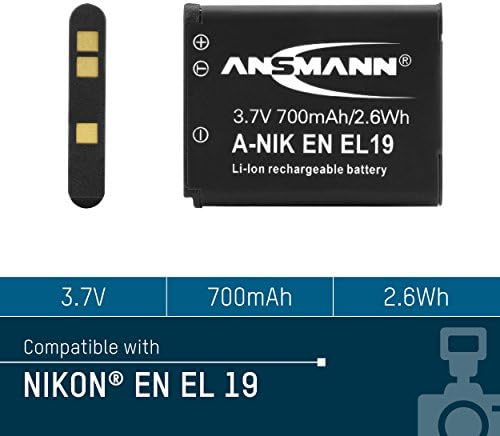 Ansmann 1400-0016 3.7 וולט A-ENEL19 700mAh סוללה להחלפת ליתיום לאולימפוס אנל 19 Coolpix S2500, S3100