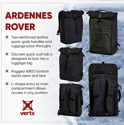 Vertx ardennes Mens Tactical תרמיל בינוני בינונית תרמיל מחשב נייד לטיולים, עבודה, תיק ציוד כלי