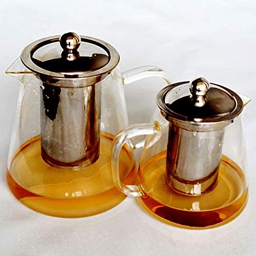 קומקום זכוכית VV8OO עם פילטר אל חלד תה תה קומקום קומקום סטוריסטופ בטיחות ובטוח יצרנית תה עלים רופפת