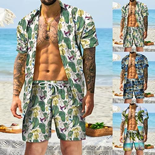 סוויטות שחייה גברים מכופתרת חולצה קצרה מכנסיים קצרים מודפסים חוף חוף שרוול קיץ כדורגל קיץ חליפות לחליפות