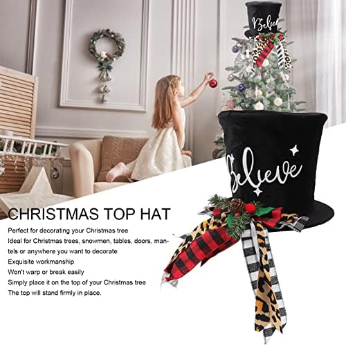 עצי חג המולד כובע עליון קישוטי עץ חג המולד ניידים יפים כובע עליון לשולחנות דלתות