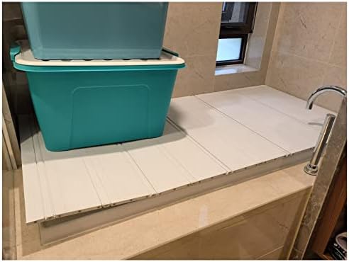 כיסוי אמבטיה מתקפל, מכסה אמבטיה של לוח בידוד אבק PVC מכסה אמבטיה, עובי 1.2 סמ עובי רב-פונקציונלי אמבטיה