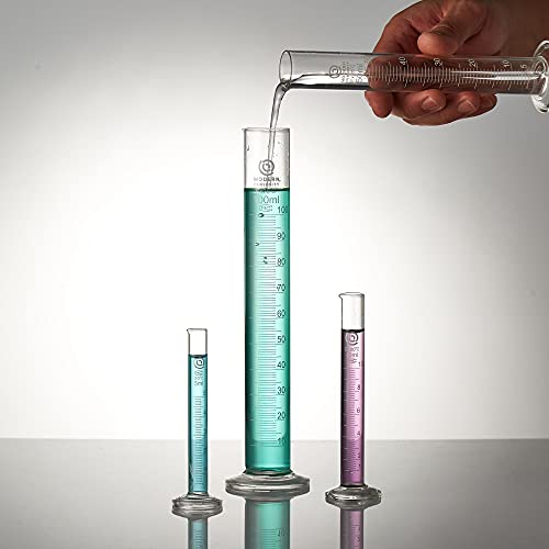 צילינדרים בוגרי זכוכית - ציוד חינוך ומחקר למעבדות תעשייתיות ואקדמיות - כוסות מדידת זכוכית בורוסיליקט - מעבדה